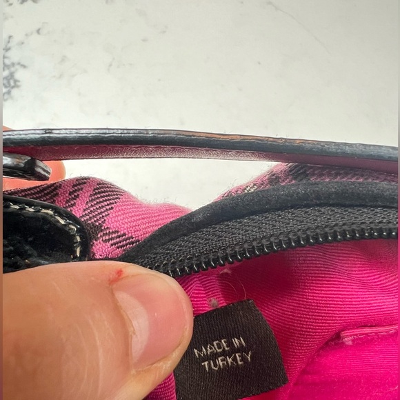 Coach Wool Plaid Handbag in Pink 100% Wool - Picture 14 of 16